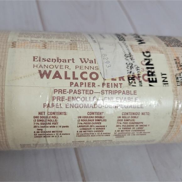 Vintage 60s 70s Deadstock Double Roll Textured Boho Wallcovering Wallpaper - Picture 6 of 10